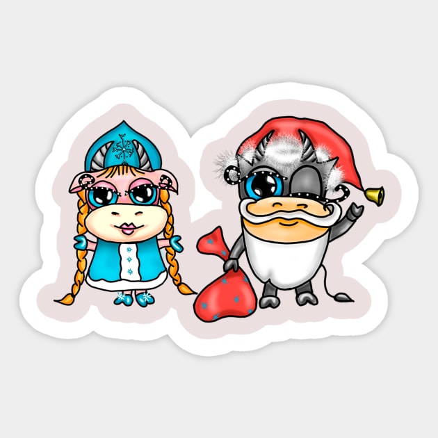 Christmas bulls Sticker by Sereniya